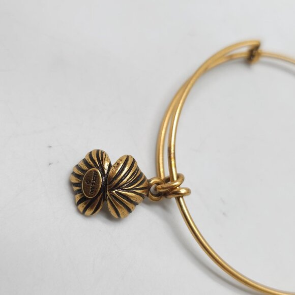 Alex and Ani Oyster Charm Bangle in Gold-Tone Brass - Picture 3 of 4